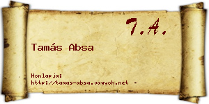 Tamás Absa névjegykártya